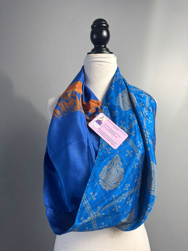 40 inch Reversible Infinity Scarf (short)L006 - Rangeelaa - Fairtrade Sustainable Women's Clothing