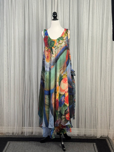 Delphine - Digital print Regular tall Mahika Dress - Rangeelaa - Fairtrade Sustainable Women's Clothing