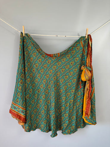 Festive XL Tea R01 - Rangeelaa - Fairtrade Sustainable Women's Clothingsaree wrap skirts