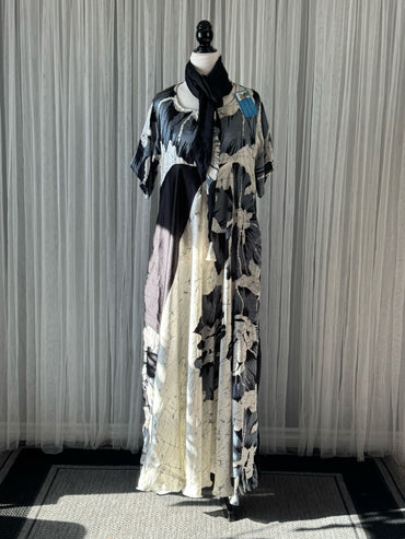 Martha pierce - Petite Regular maxi Viya Flared Dress with scarf - Rangeelaa - Fairtrade Sustainable Women's Clothing