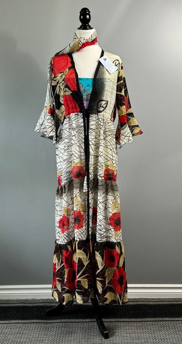 Petite regular Alia tiered shrug with scarf V005 - Rangeelaa- Fairtrade Sustainable Women's Clothing