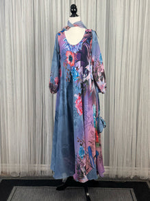 Rachelle Hill- Digital print Slim Petite Lined maxi Viya Dress with Scarf