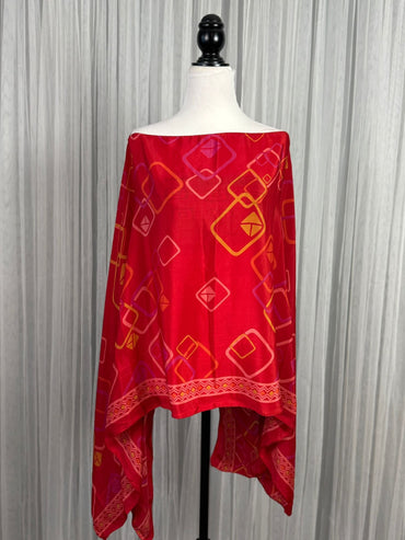 Sari Silk Poncho - J001 - Rangeelaa - Fairtrade Sustainable Women's Clothing