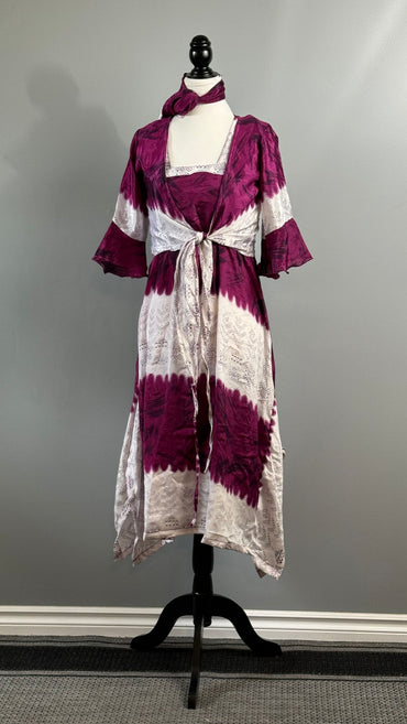 Slim Petite Tanju(Two piece) dress with scarf V001 - Rangeelaa- Fairtrade Sustainable Women's Clothing